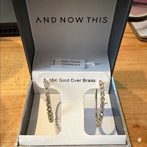 And Now This Gold Crystal Hoop Earrings